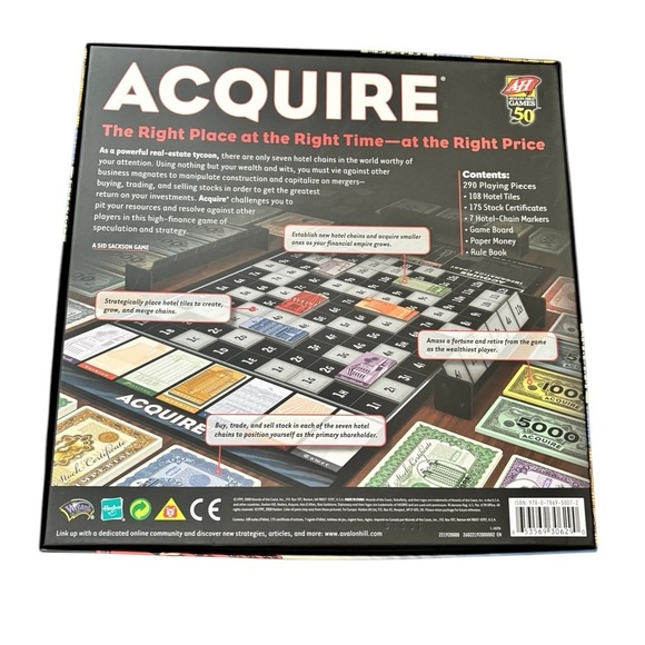 2008 Aquire Board Game Real Estate Tycon Strategy Trading Stocks Complete - Picture 2 of 3